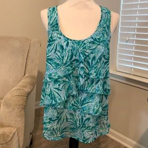 Charlotte Russe Top Dress Coverup Sheer L Greens